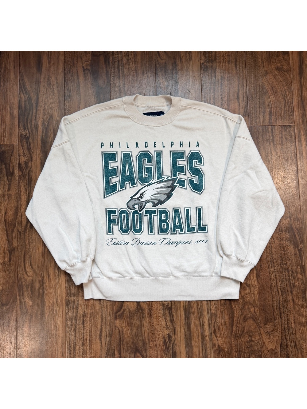 Abercrombie NFL Philadelphia Eagles Crewneck Sweatshirt S Cream Graphic Pullover